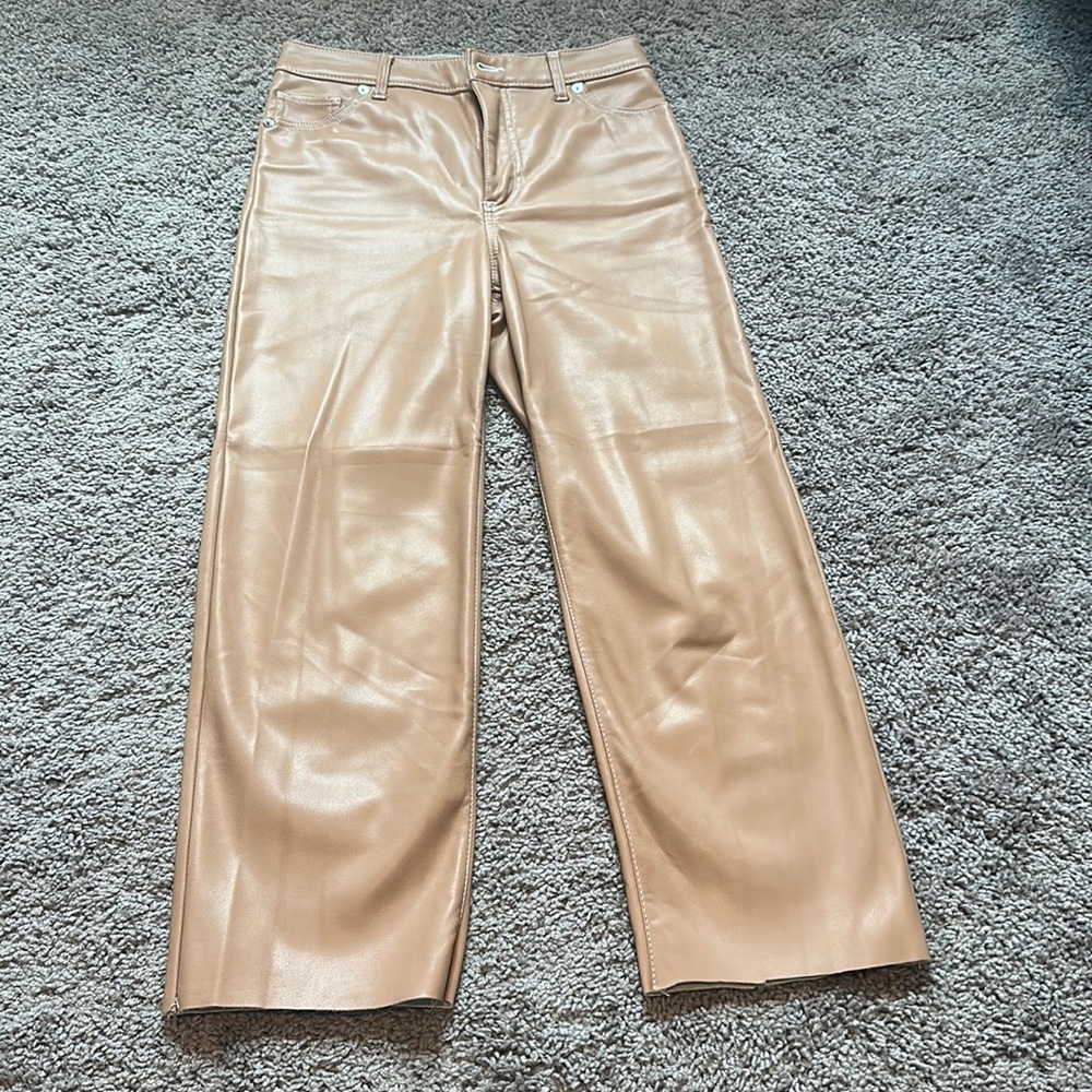 Brown leather pants